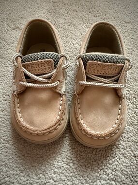 Sperry Kids Light Tan Leather Moccasins